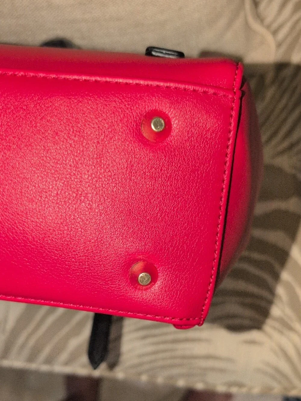 Two-Tone Red and Black Faux Leather Backpack By American Bee